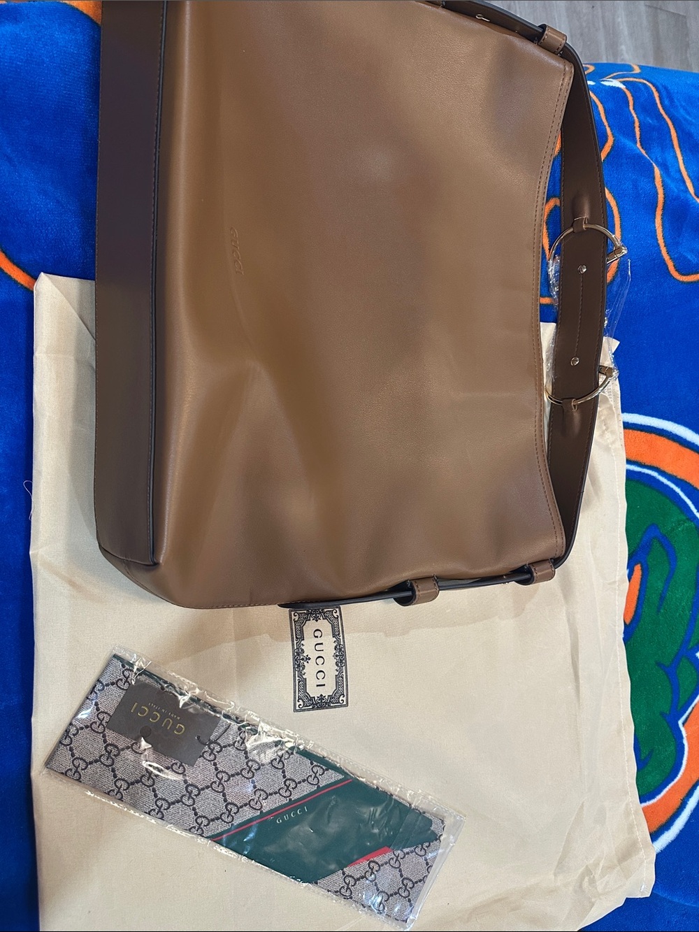 Gucci Brown Leather Bag with Adjustable Strap